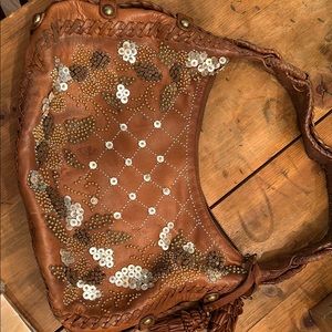 Isabella Fiore Brown leather Embellished Women's Bag